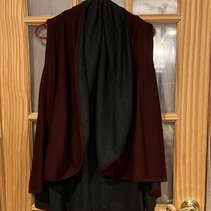 Elegant Burgundy and Black Women's Sweater